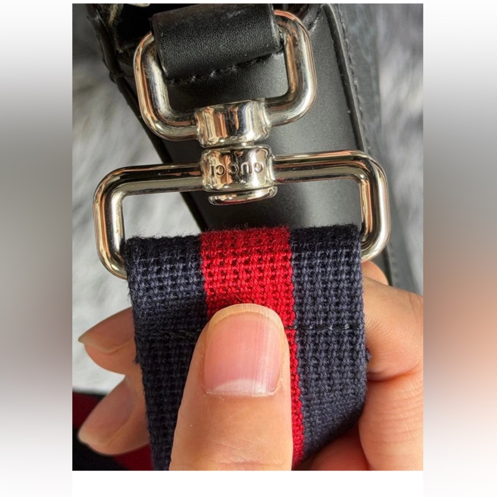 Gucci Gray Messenger Bag with Red and Blue Strap - Picture 11 of 13